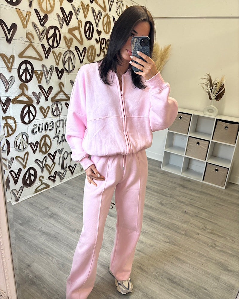 LUCY PINK ZIP UP LOUNGESET