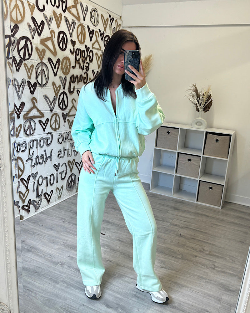 LUCY MINT ZIP UP LOUNGESET
