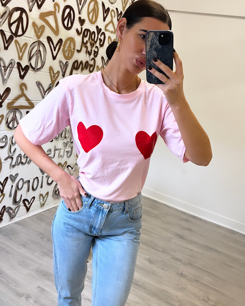 VALENTINA PINK HEART T SHIRT