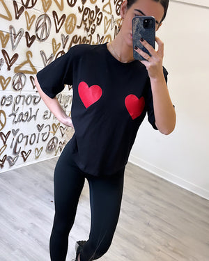 VALENTINA BLACK HEART T SHIRT