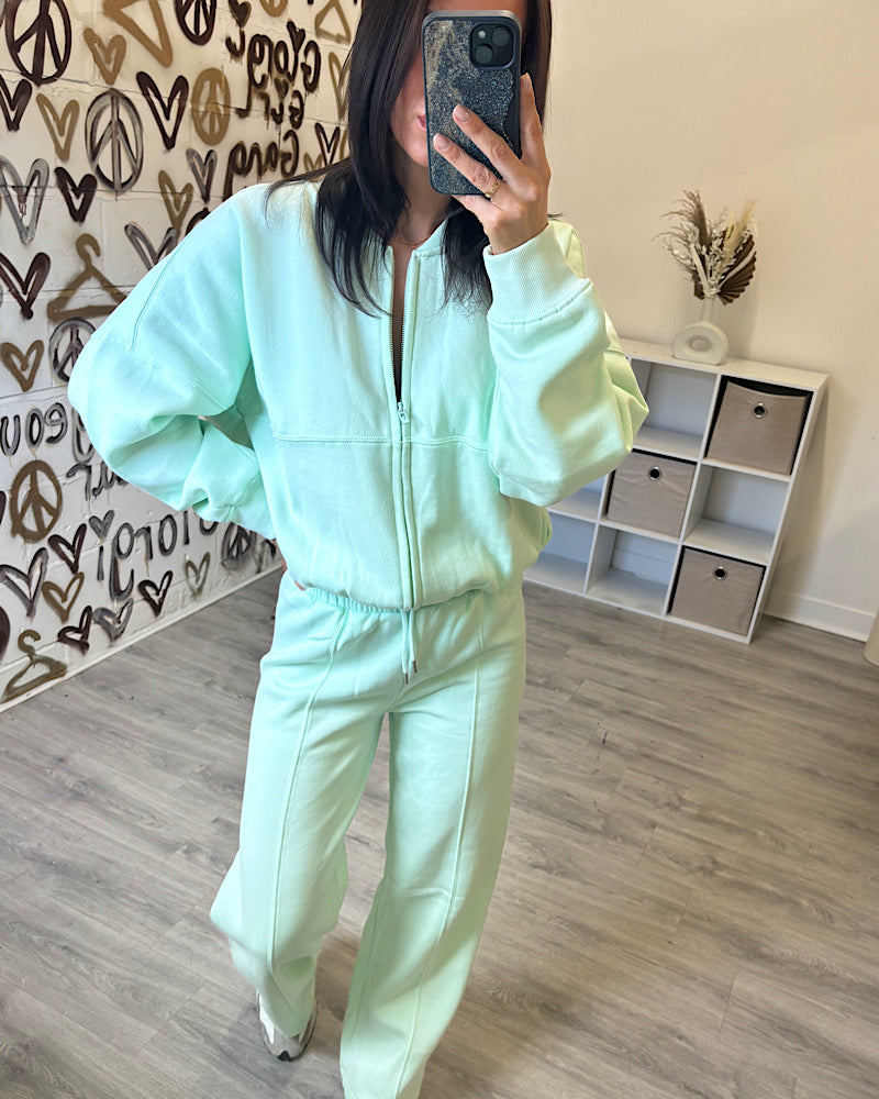 LUCY MINT ZIP UP LOUNGESET