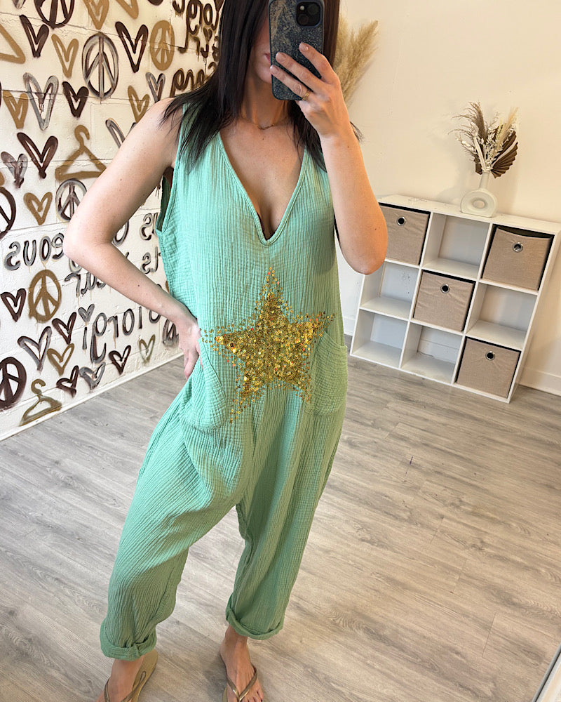 STAR SAGE STAR CHEESECLOTH JUMPSUIT